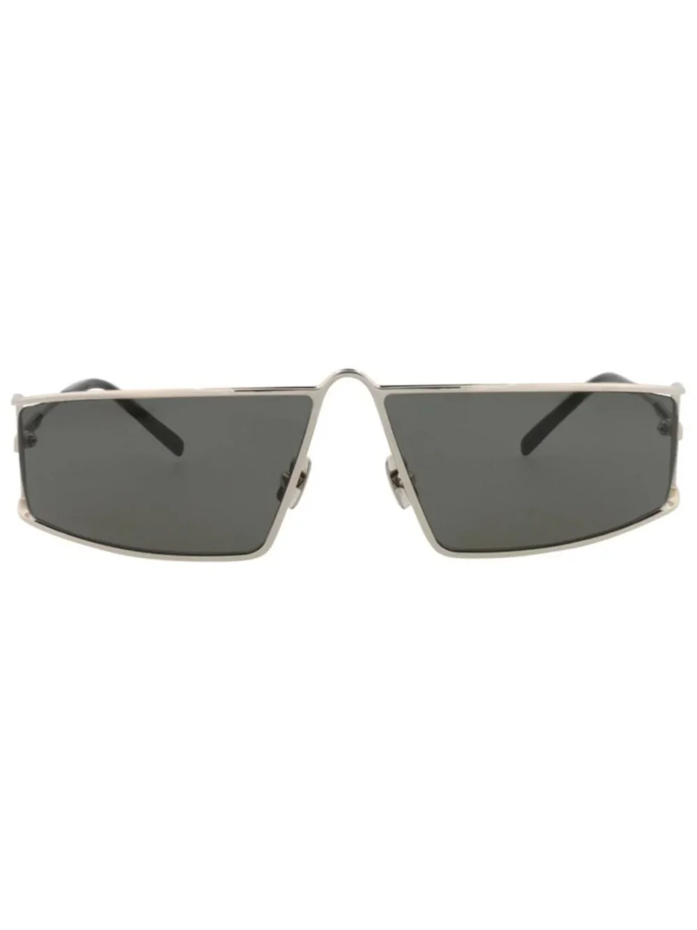 New Saint Laurent Women's Sunglasses Square Rectangle Metal Frame Silver Silver